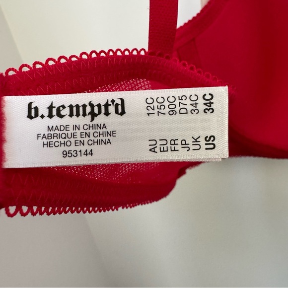 NWT Red Lace b.tempt’d by WACOAL Bra, 34C - Picture 8 of 9